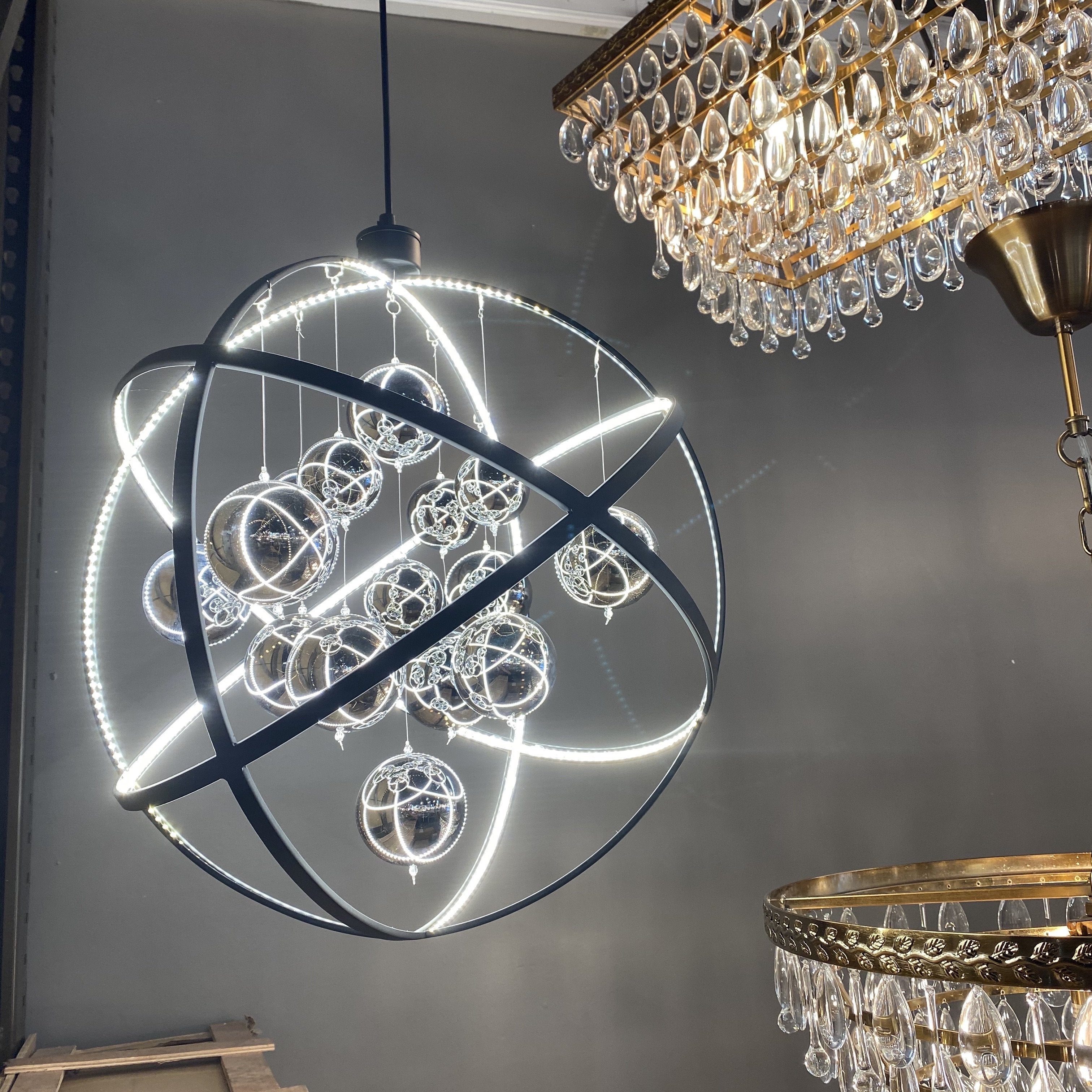 Mercury 20" LED Glass Globe Chandelier - Italian Concept