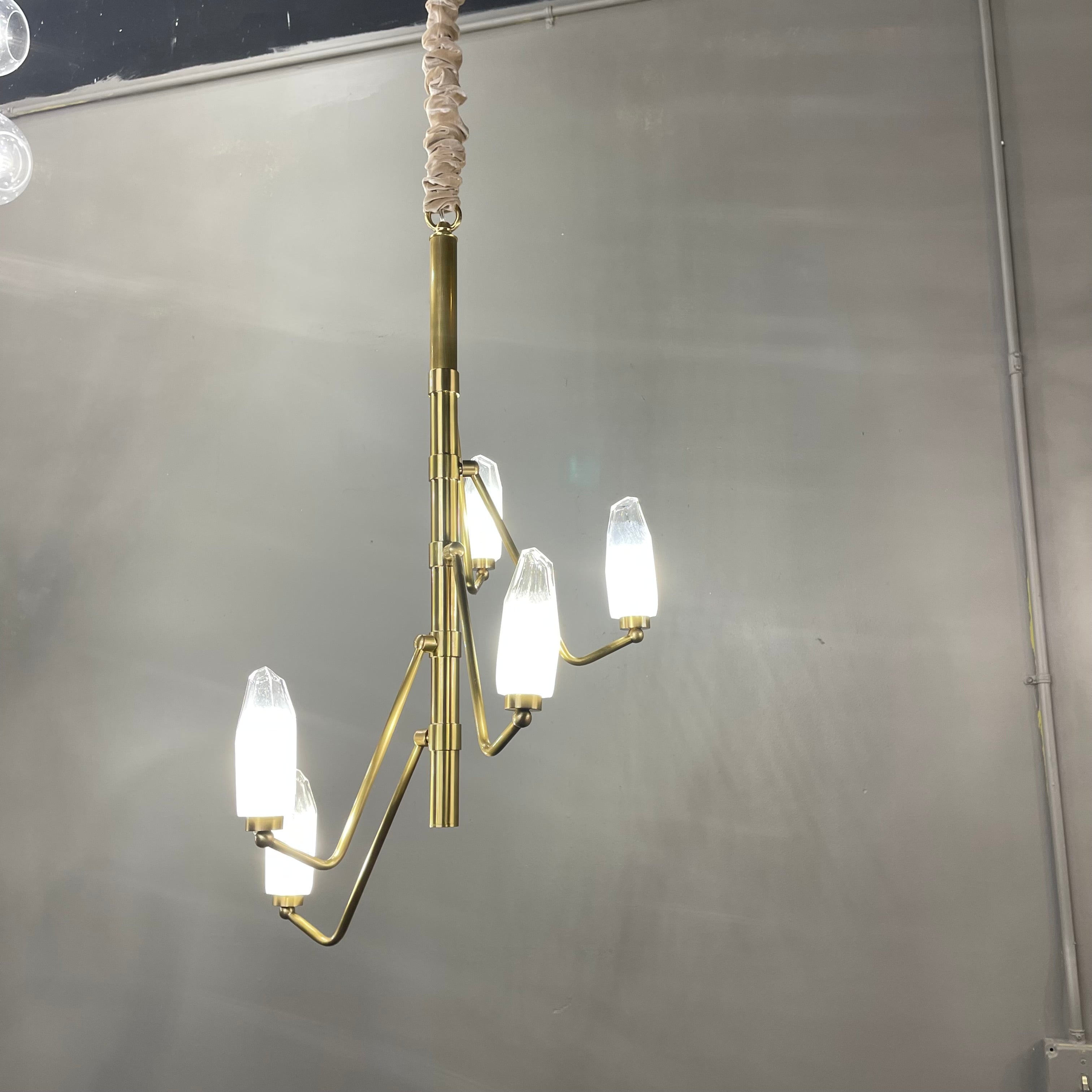 Emerald Branching Vertical Crystal Chandelier - Italian Concept - 