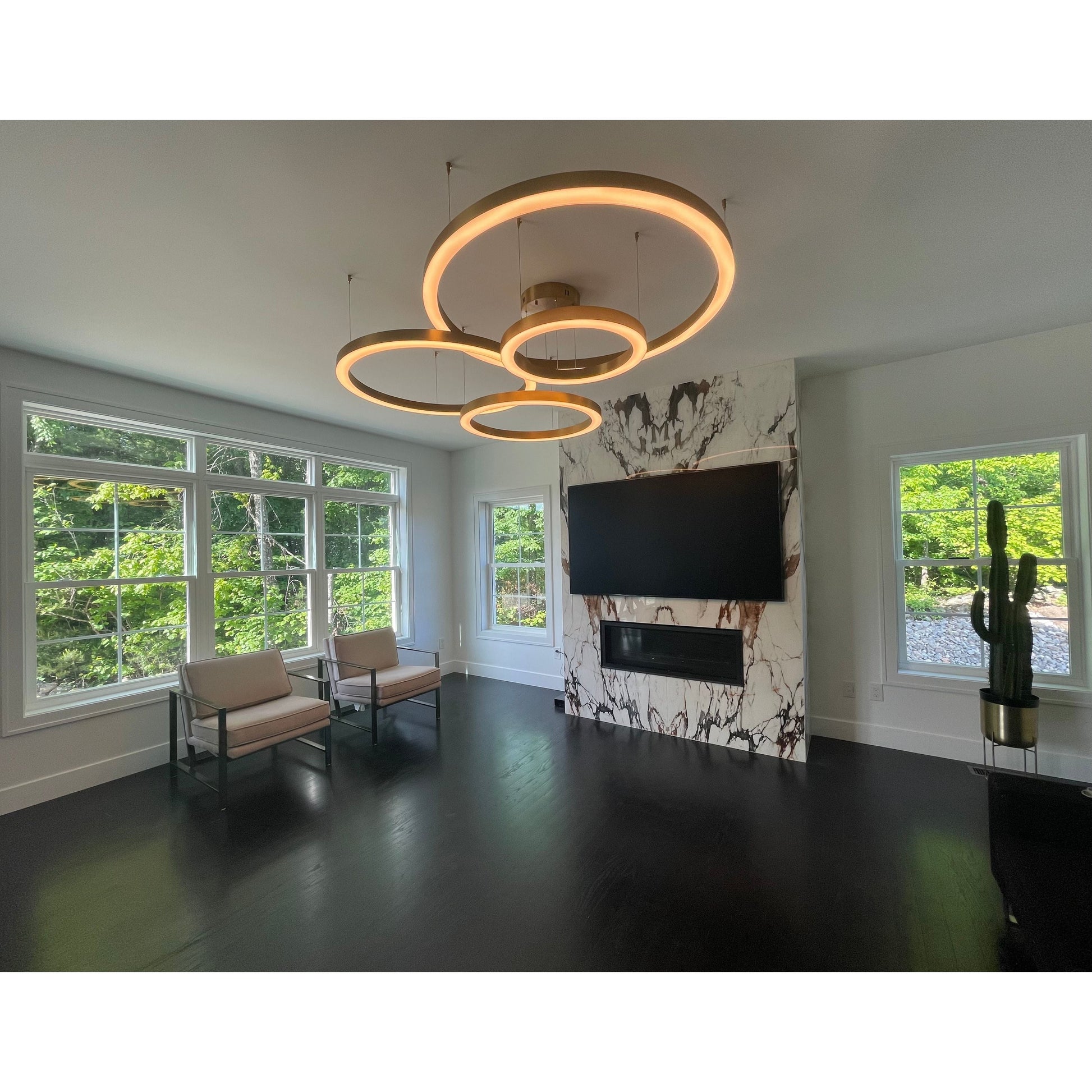 Liana Round 4-Ring Cascade LED Chandelier - Italian Concept - 