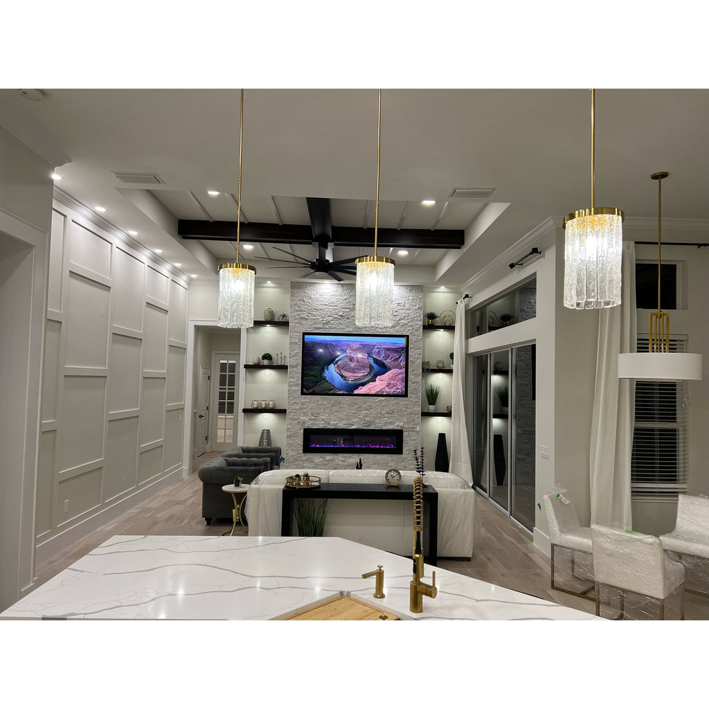 Seline Textured Glass Kitchen Island Pendant Light - Italian Concept - 