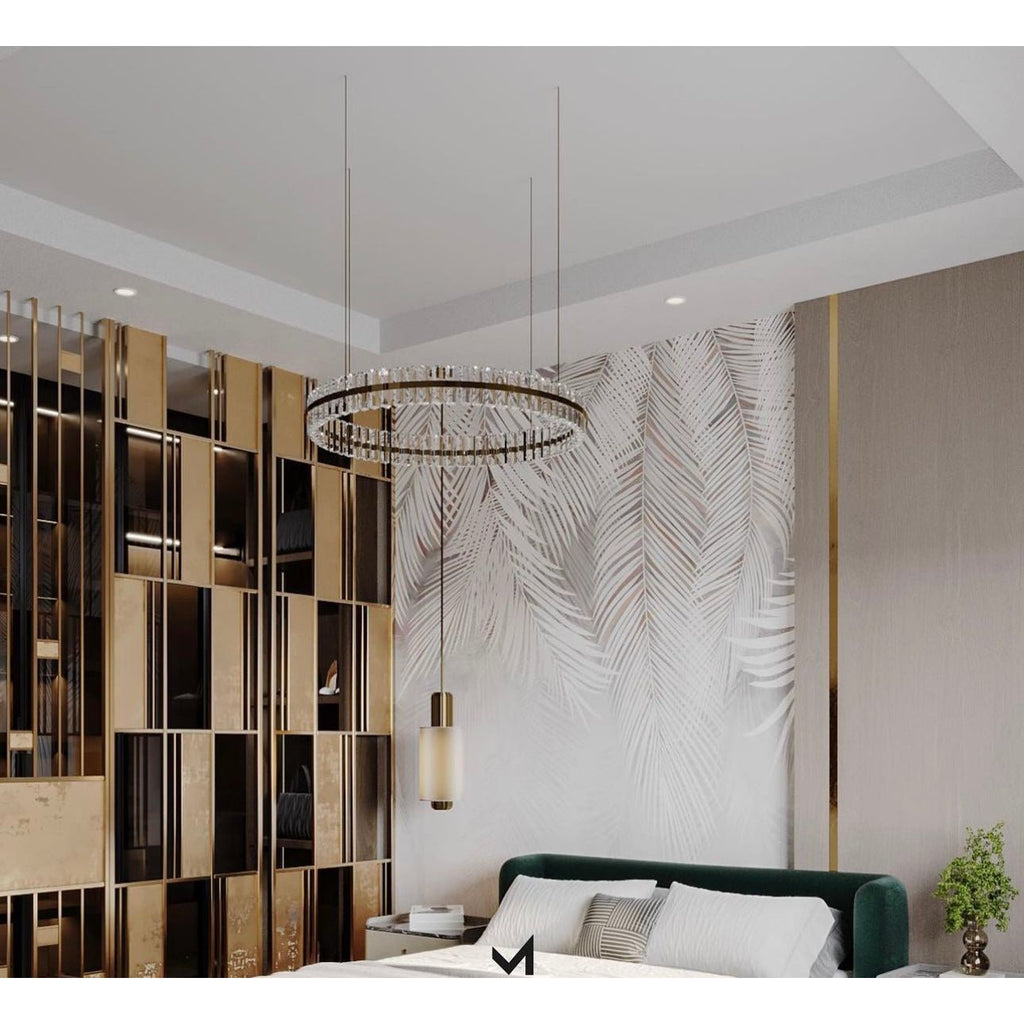 Aquinox 2-Tier Round Crystal Ring LED Chandelier - Italian Concept