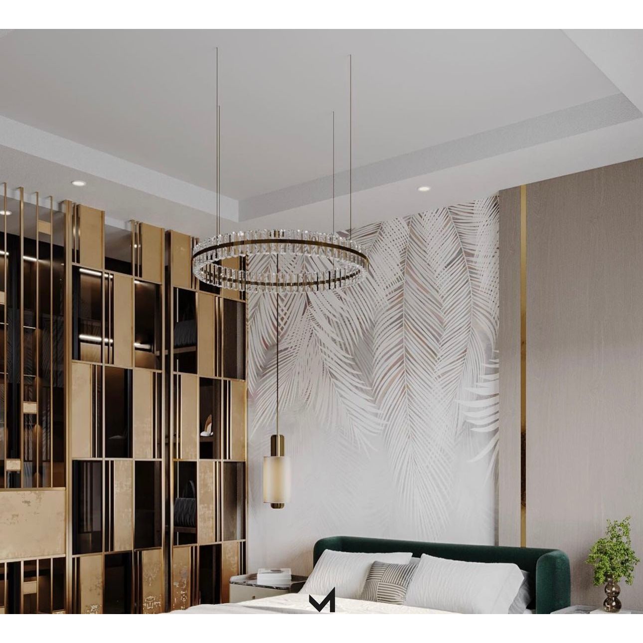 Aquinox 2-Tier Round Crystal Ring LED Chandelier - Italian Concept