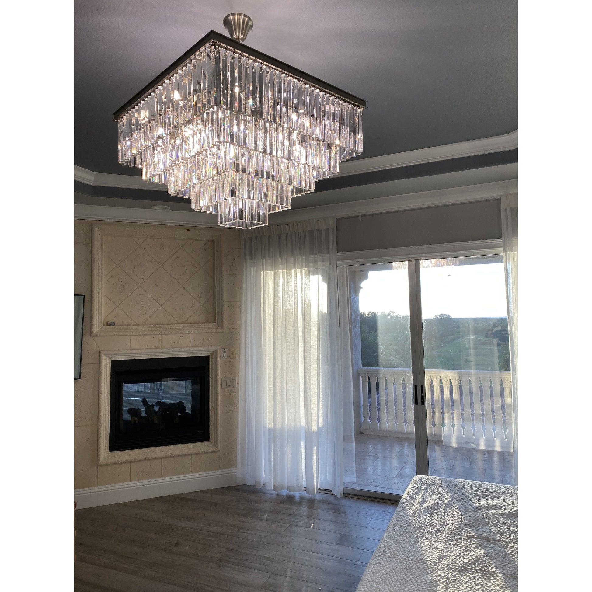 Apex 5-Tier Square Odeon Crystal Chandelier - Italian Concept - 