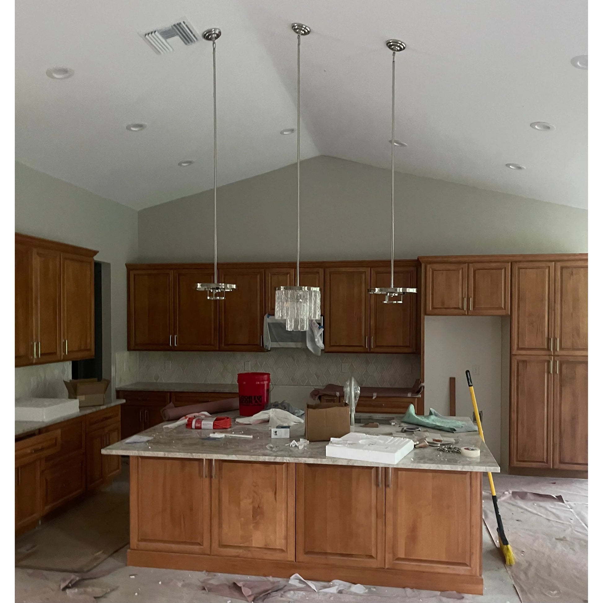 Seline Textured Glass Kitchen Island Pendant Light - Italian Concept