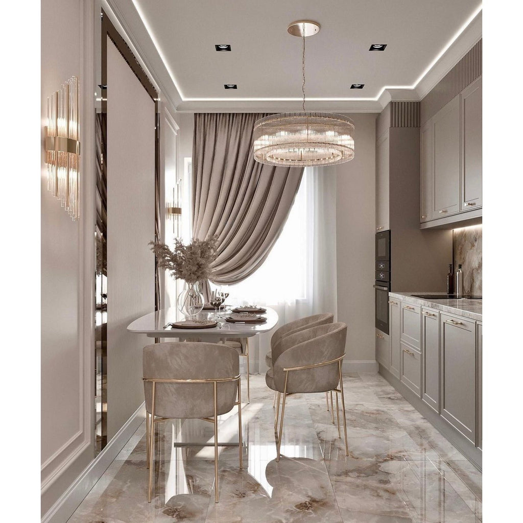 Carmel Round Ribbed Glass Chandelier - Italian Concept