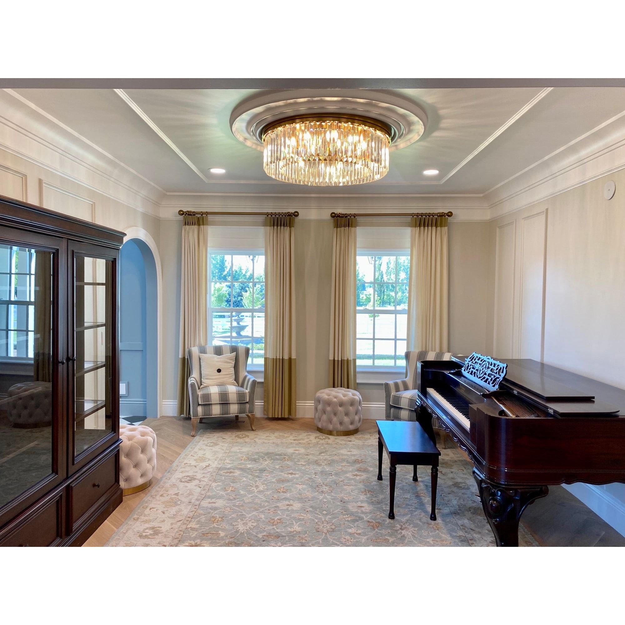 Odeon Flushmount 1-Tier Odeon Crystal Fringe Chandelier - Italian Concept - 