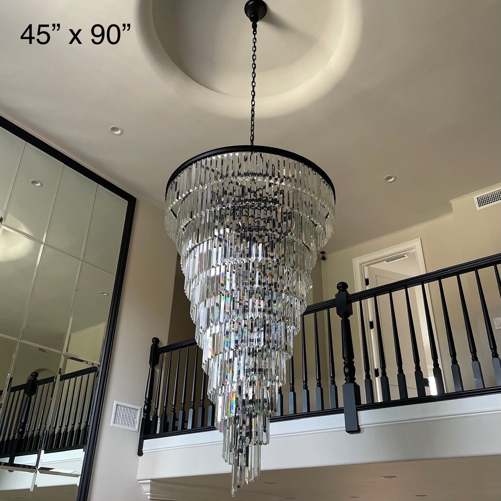 Veccini Odeon Spiral Tiered/ Layered Crystal Fringe Chandelier - Italian Concept