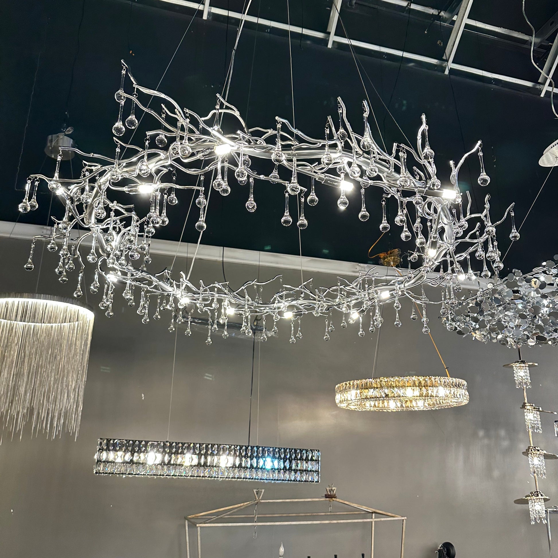 Livio Halo Branching Round Teardrop Chandelier - Italian Concept