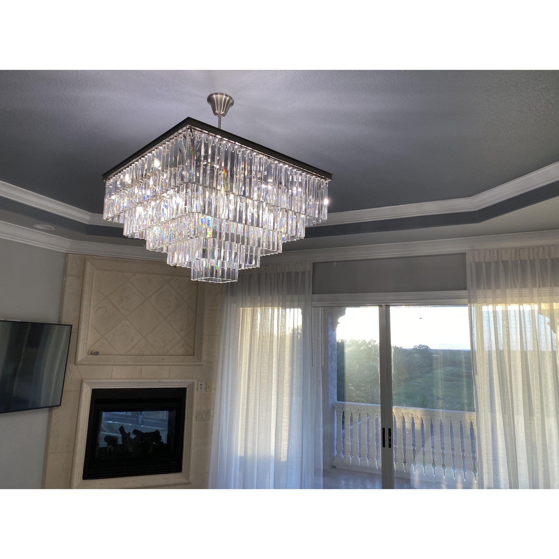 Apex 5-Tier Square Odeon Crystal Chandelier - Italian Concept - 
