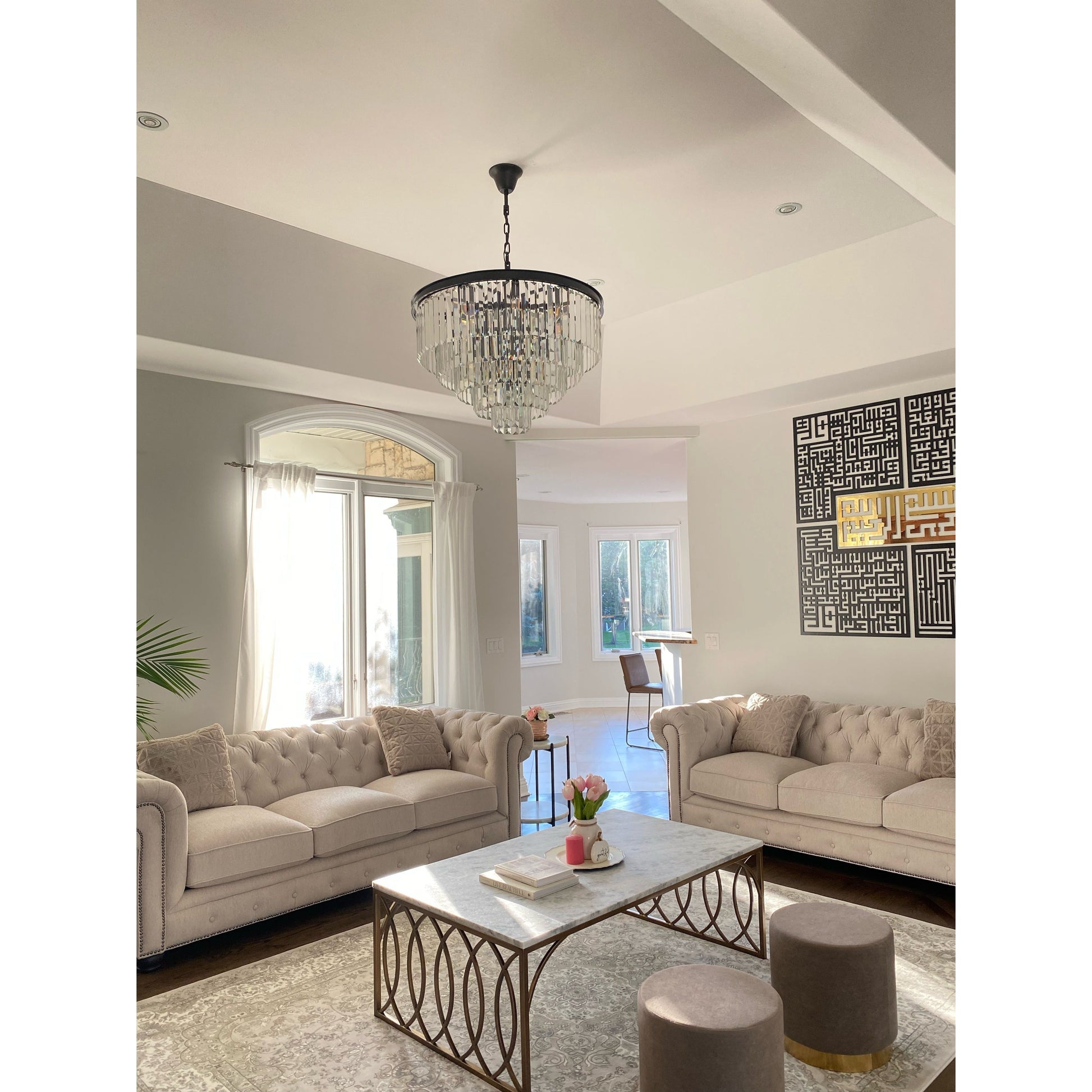5-Tier Odeon Crystal Fringe Chandelier - Italian Concept - frame finish