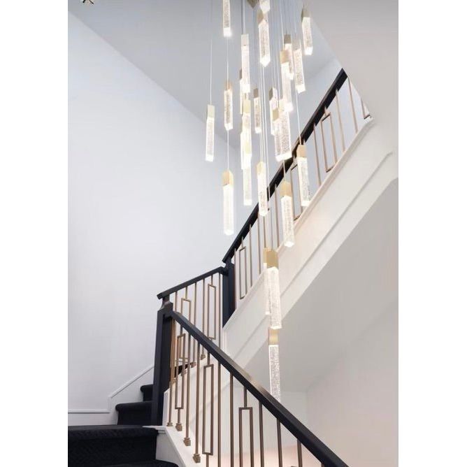 Estrella Rain Rectangular LED Pendant Chandelier - Italian Concept