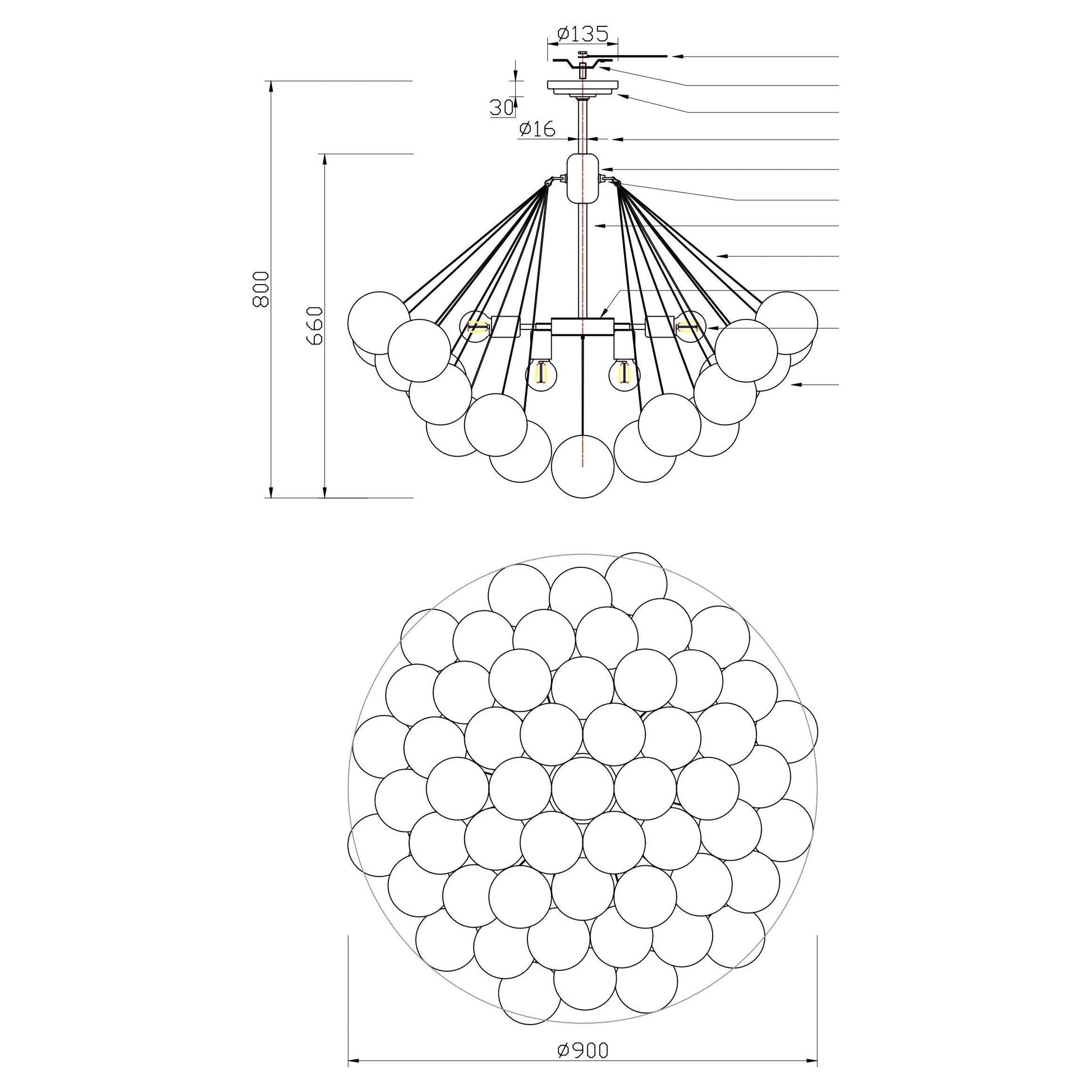 Blanket Glass Globe Pendant Chandelier - Italian Concept - 
