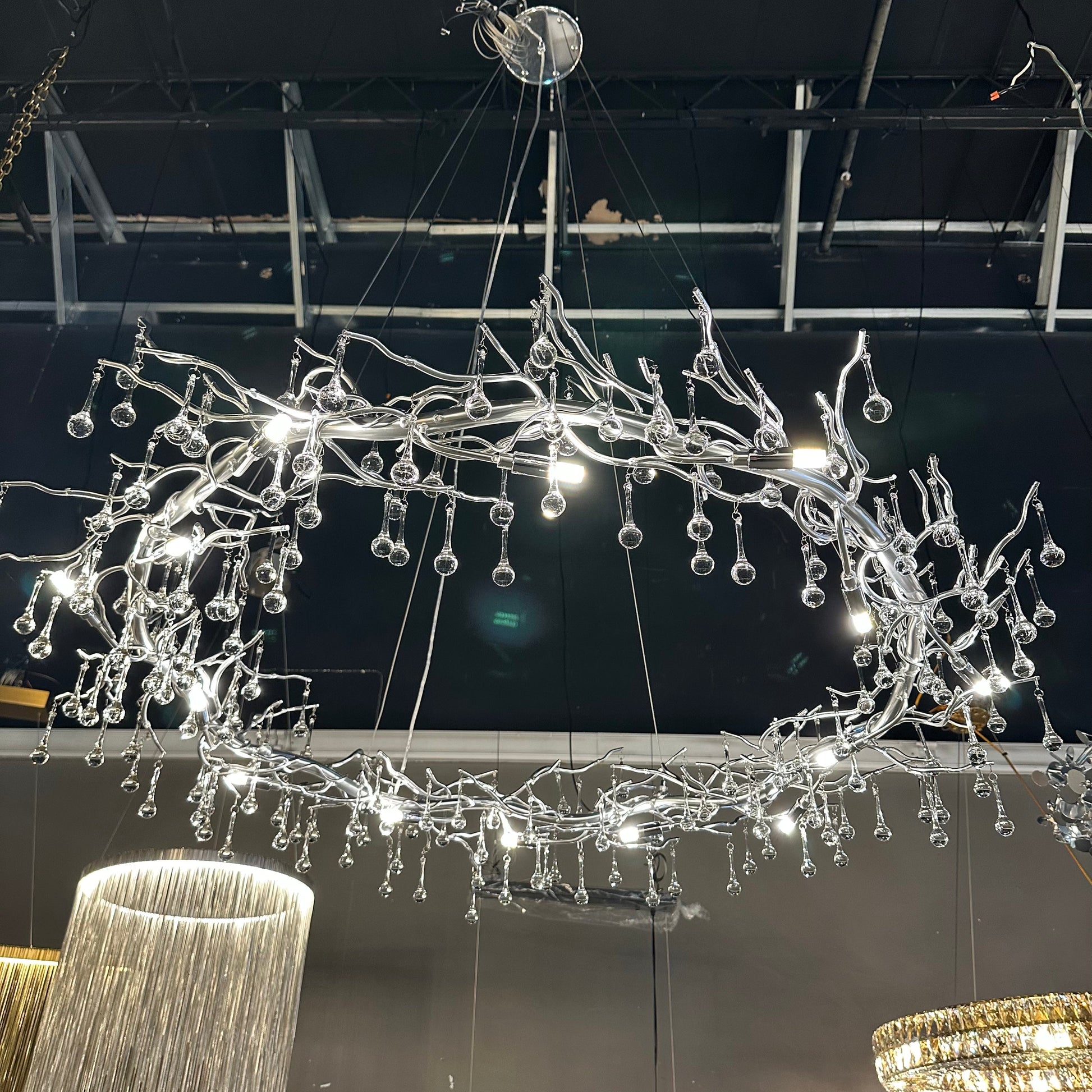 Livio Halo Branching Round Teardrop Chandelier - Italian Concept
