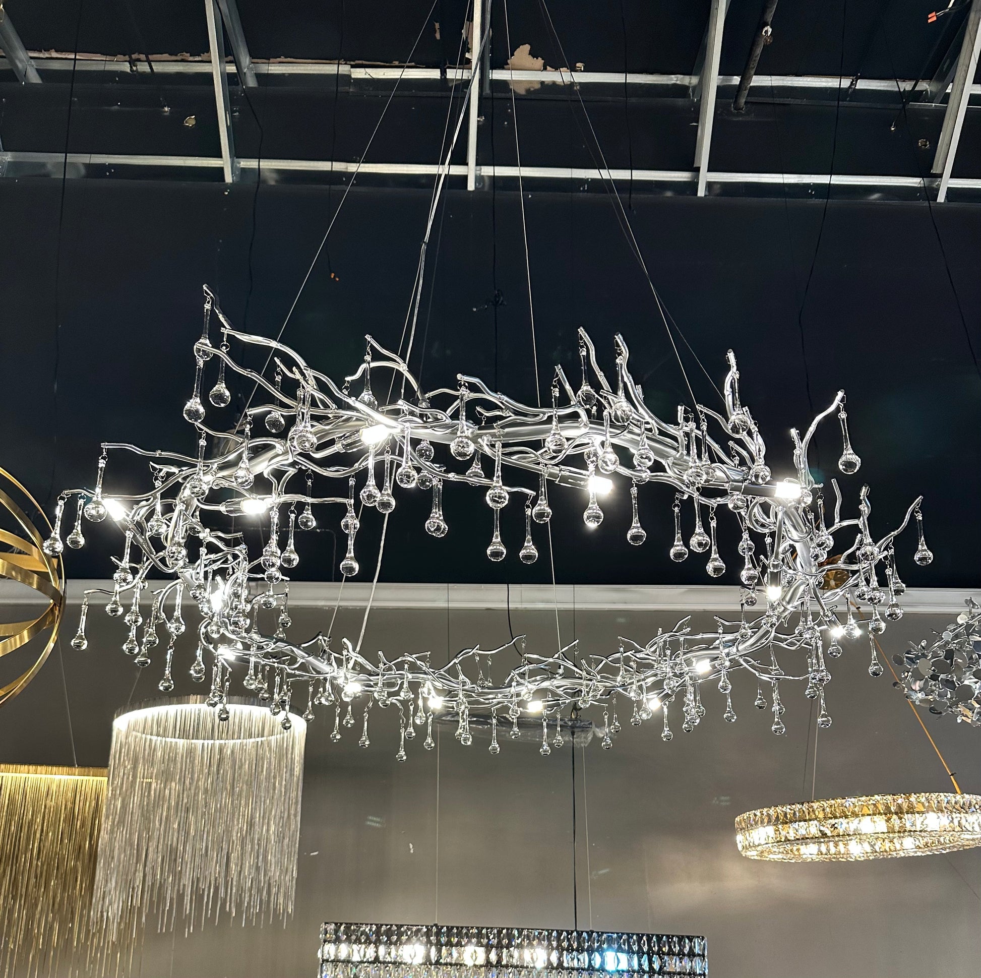 Livio Halo Branching Round Teardrop Chandelier - Italian Concept