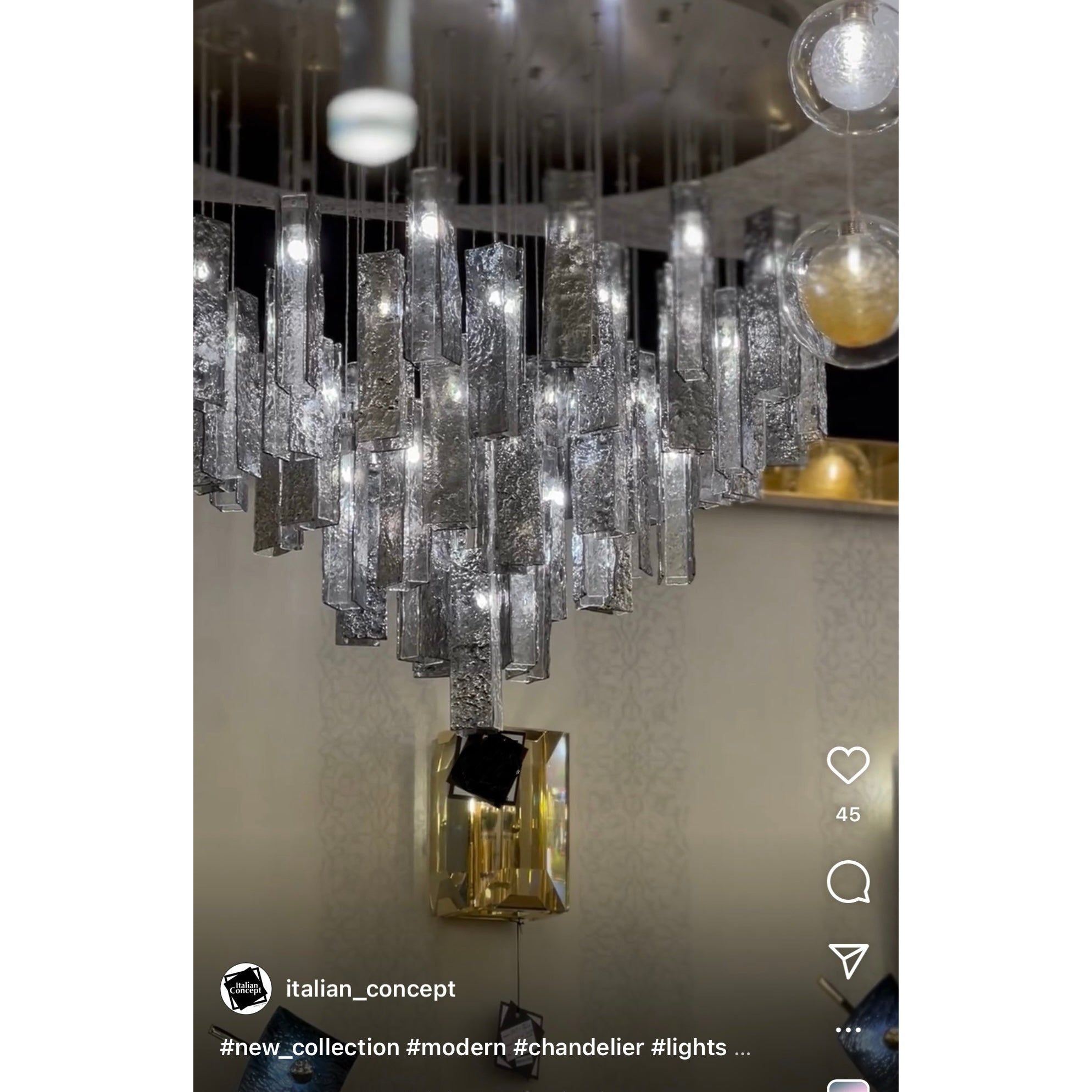 Rain Glass Tile Single Pendant Light - Italian Concept