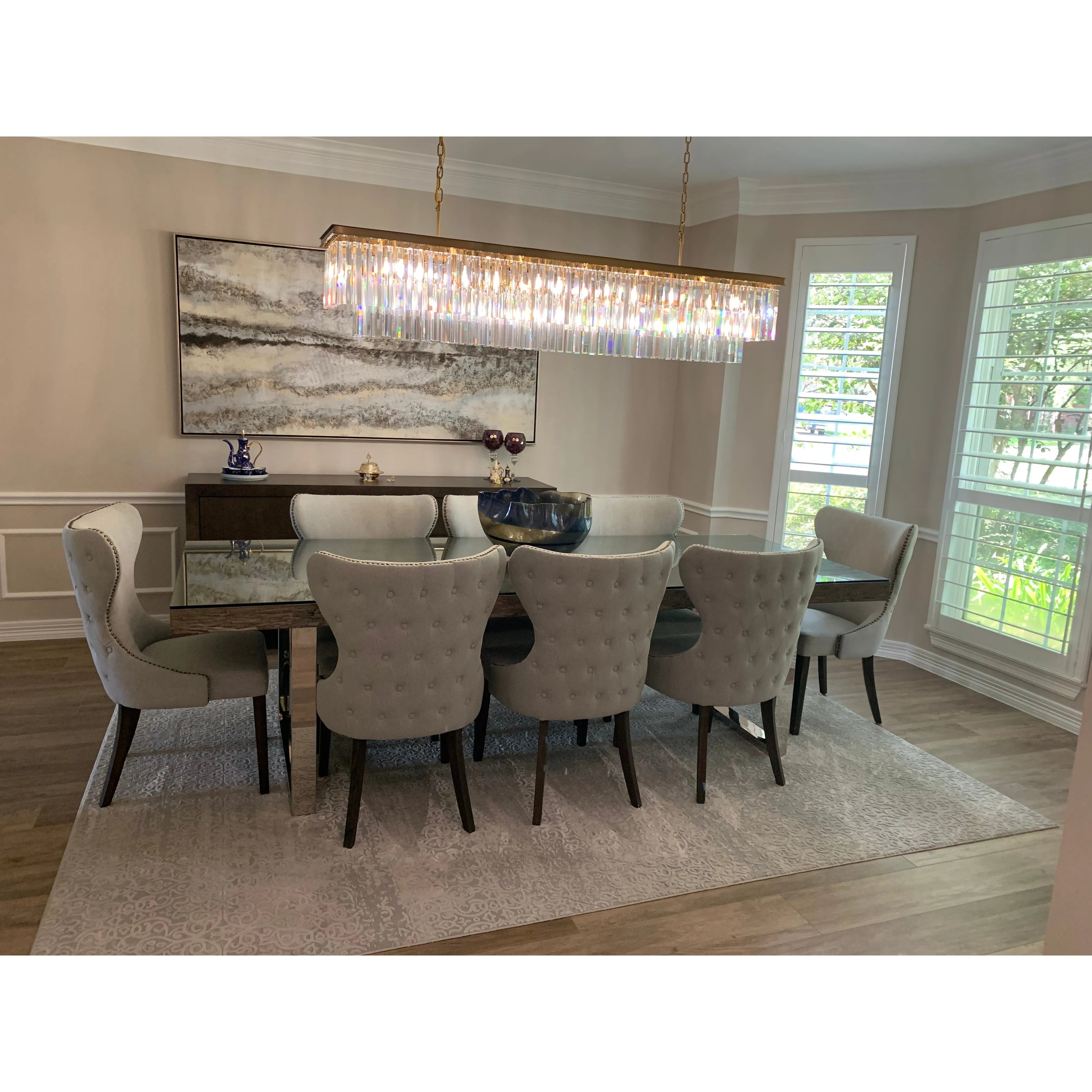 Odeon Crystal Fringe Rectangular Chandelier - Italian Concept