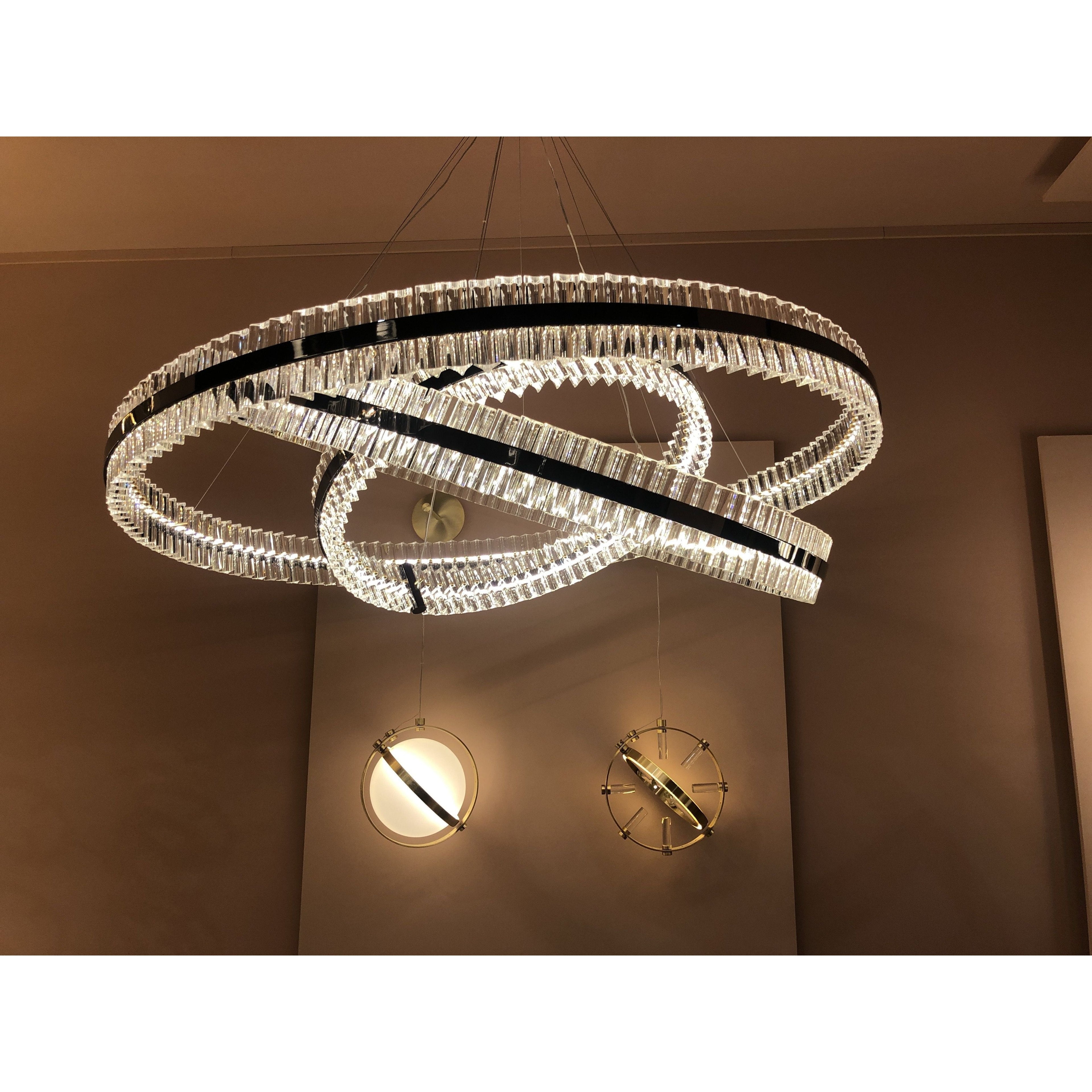Aquinox 2-Tier Oval Crystal Ring LED Chandelier - Italian Concept - 