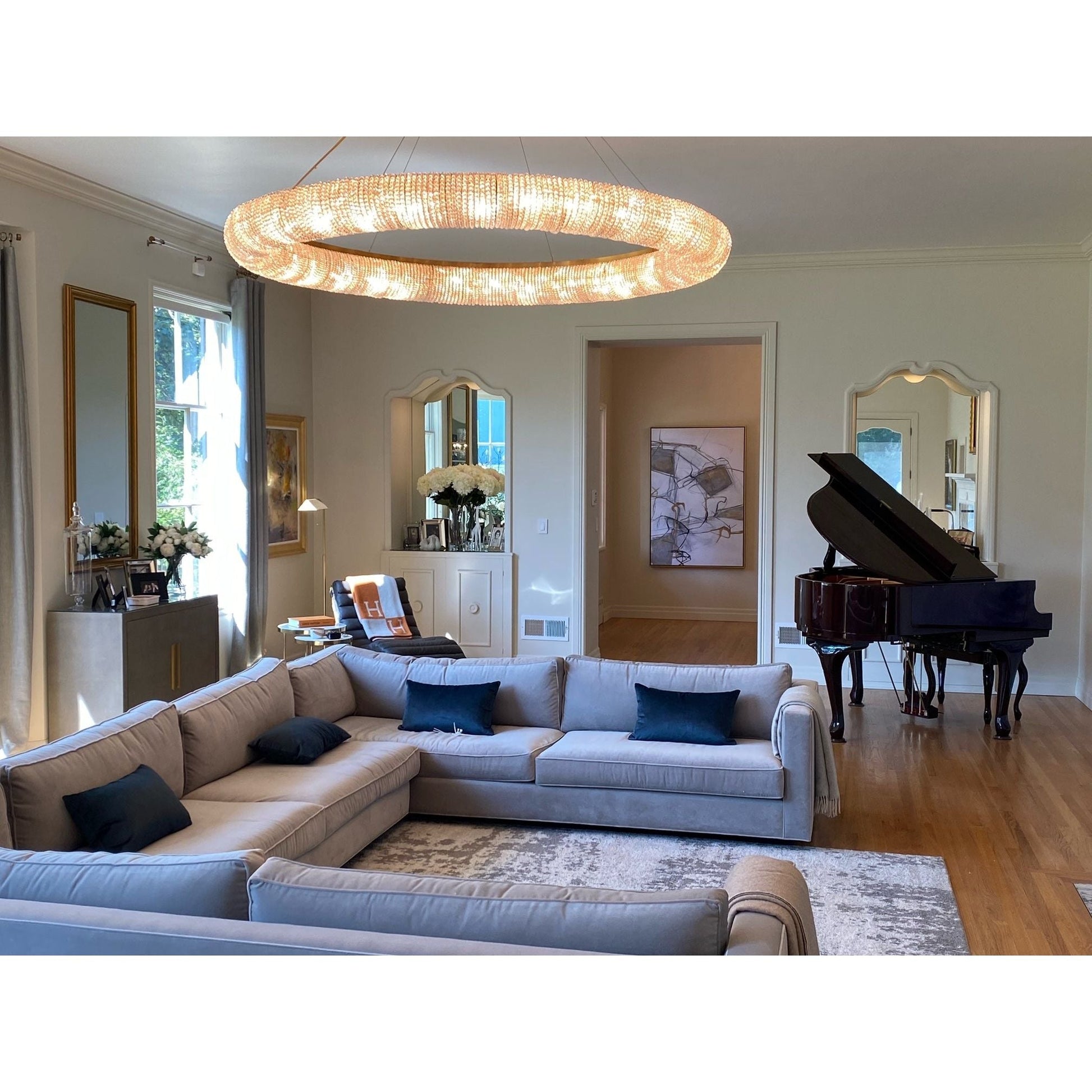 Empire Round Crystal Ring Beaded Chandelier - Italian Concept
