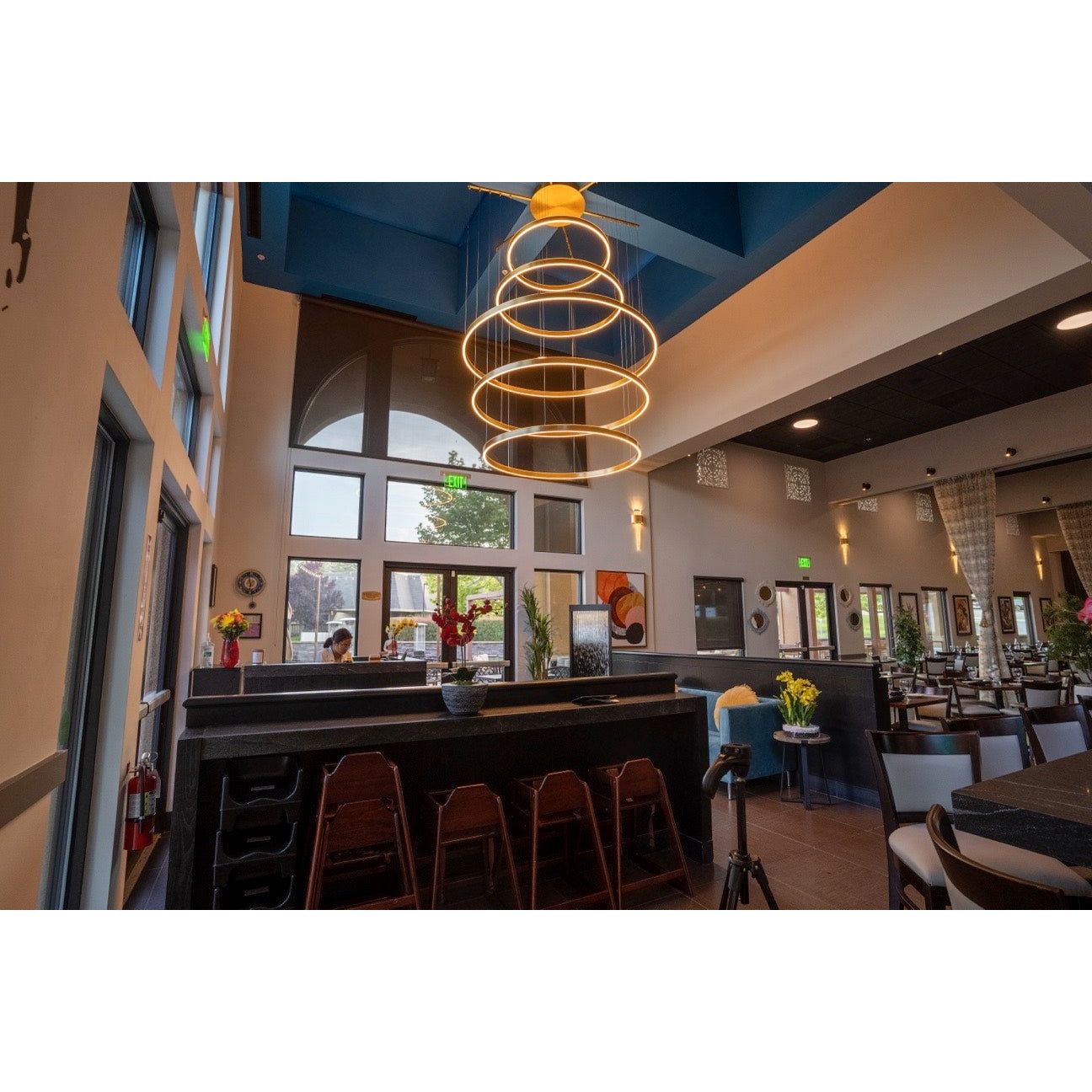 Liana Round 5-Ring LED Chandelier - Italian Concept - 