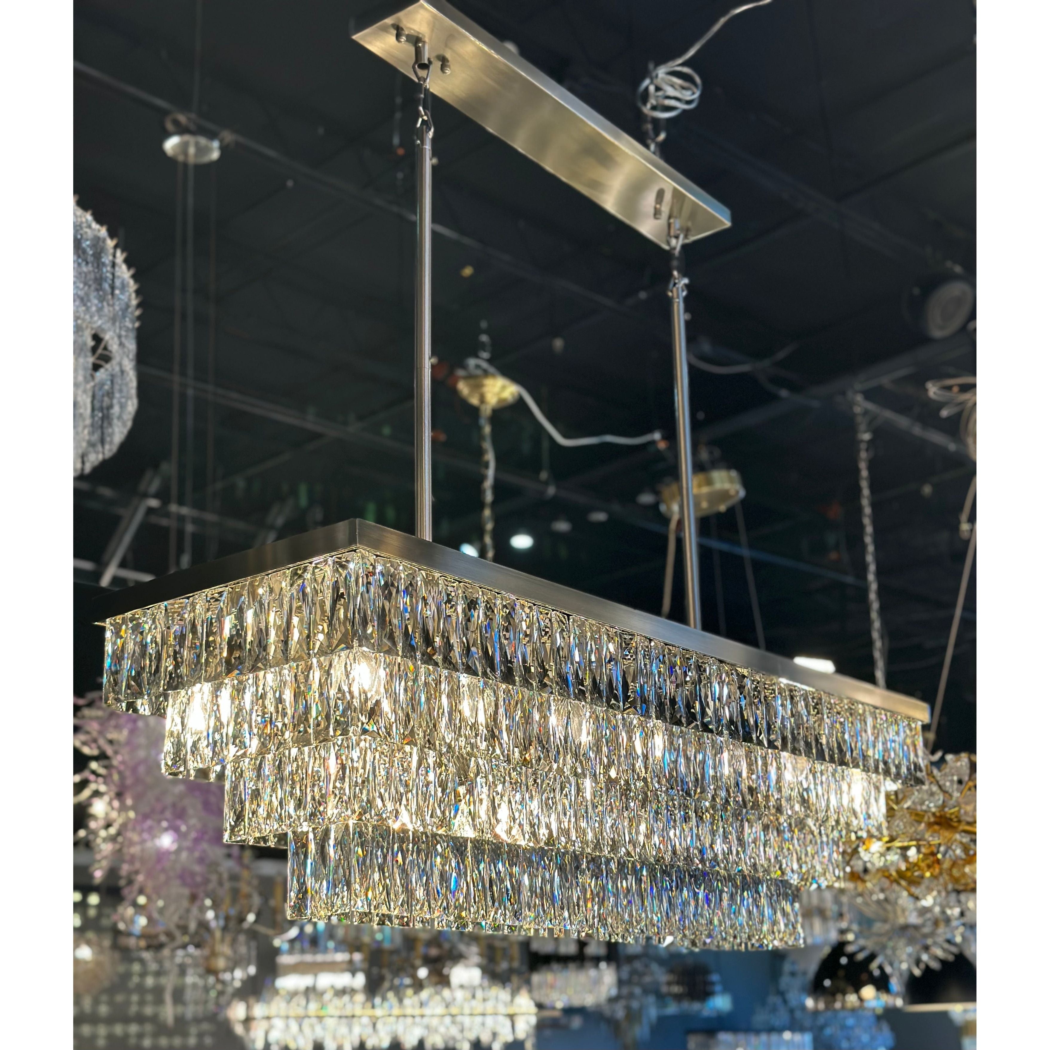 Glacier Crystal Rectangular Chandelier - Italian Concept