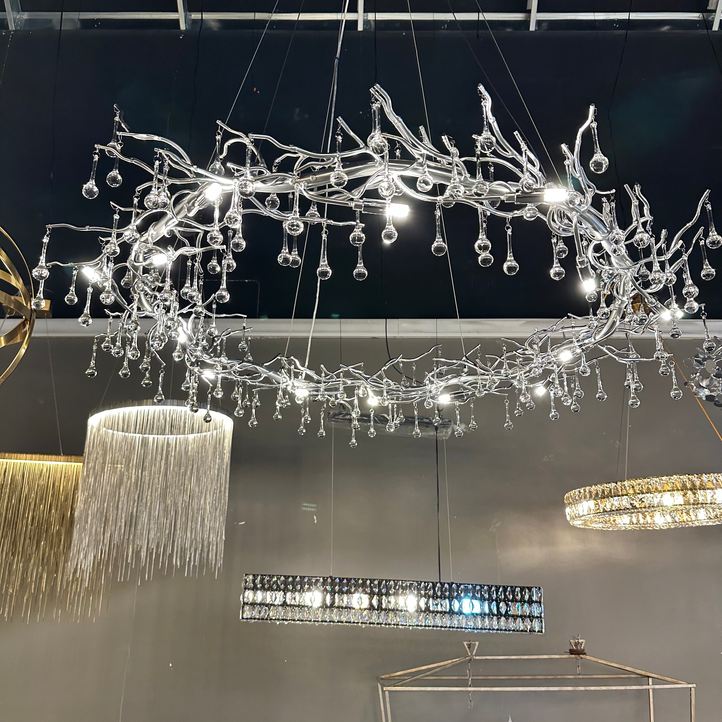 Lukas Halo Branching Round Teardrop Chandelier - Italian Concept