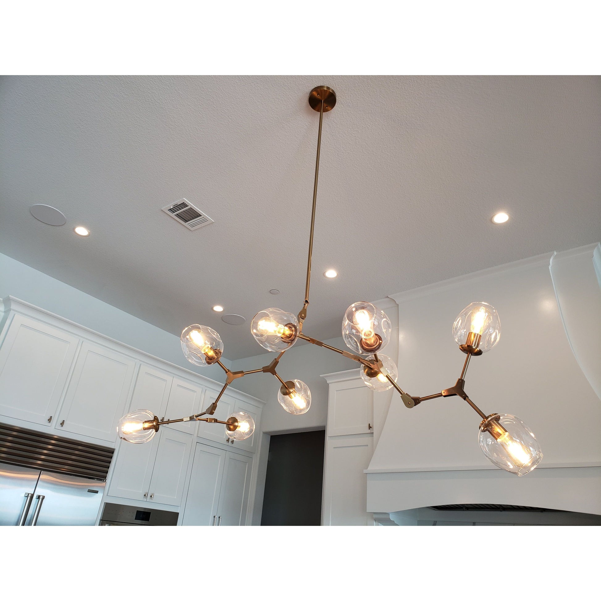 Metal Releaf Horizontal Globe Branching Bubble Chandelier - Italian Concept