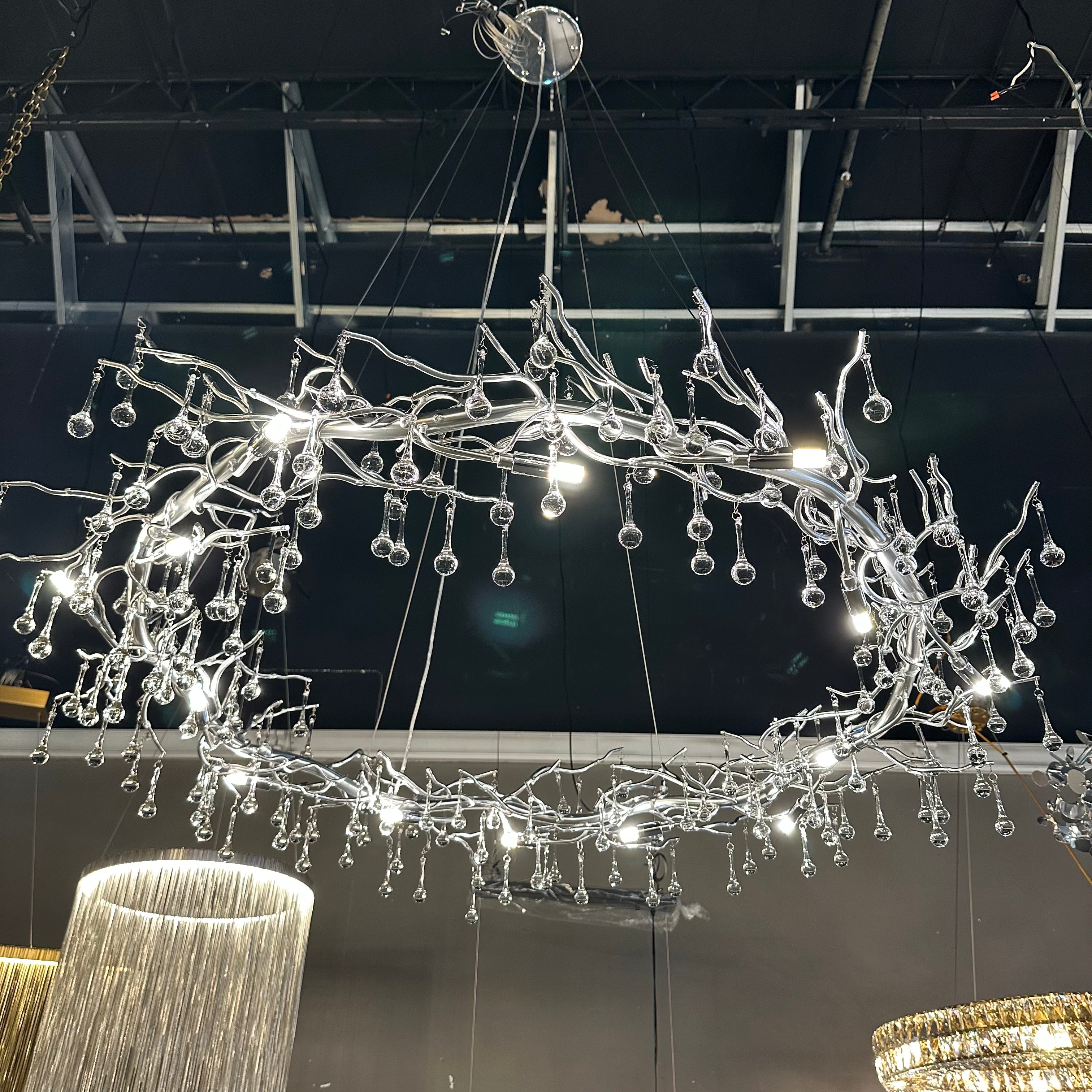 Lukas Halo Branching Round Teardrop Chandelier - Italian Concept