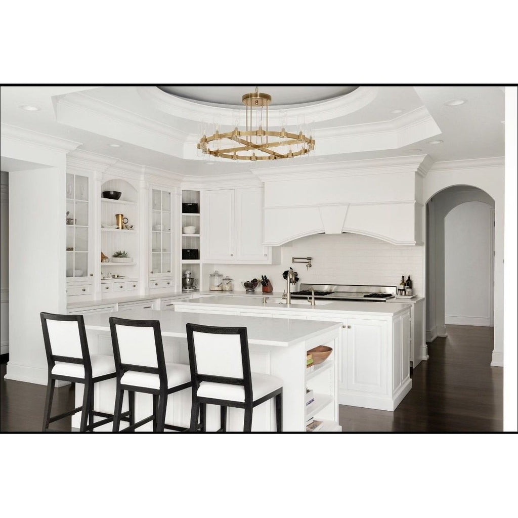 Armature Round Glass Cylinder Chandelier - Italian Concept - 