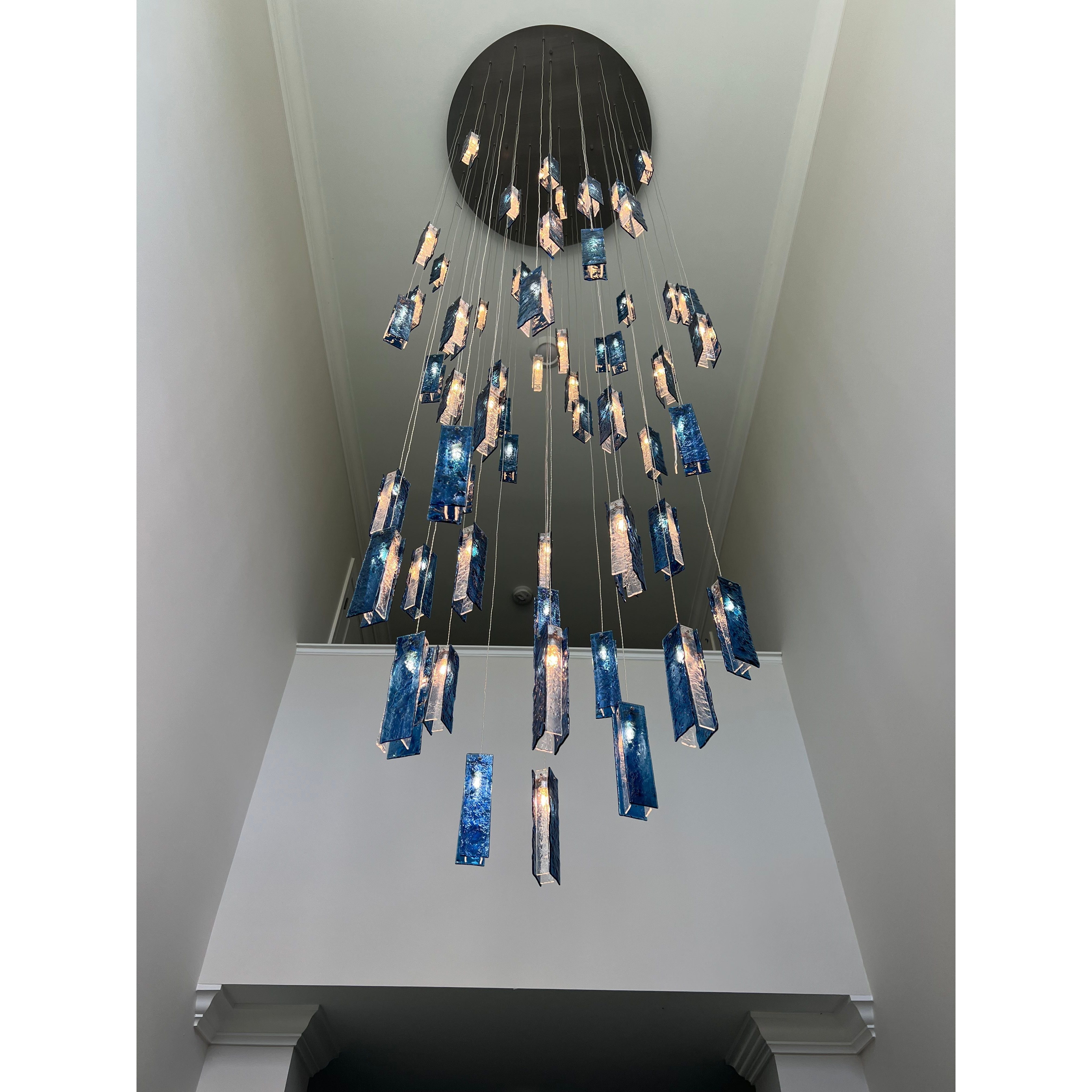 Rain Glass Tile Single Pendant Light - Italian Concept