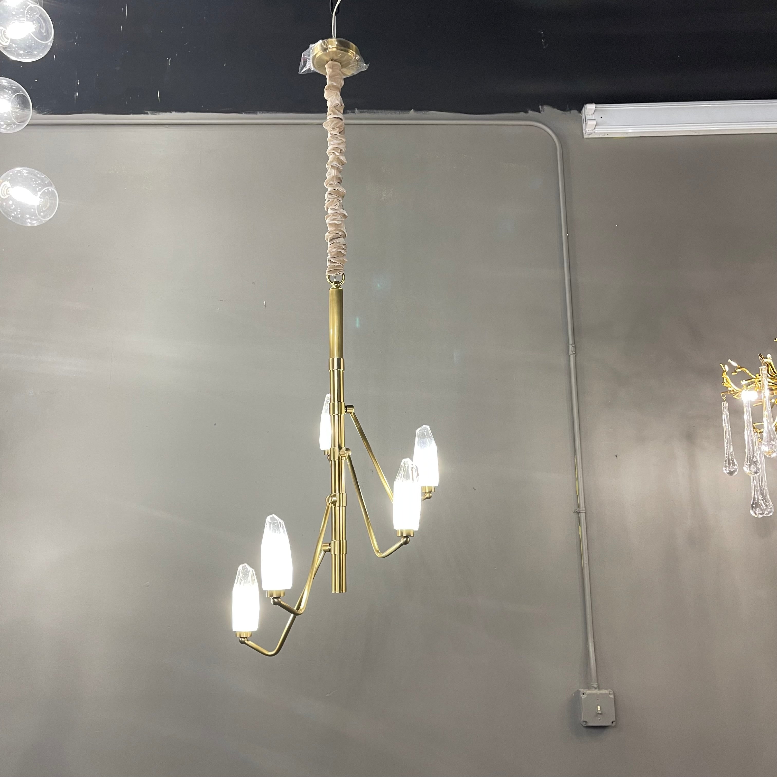 Emerald Branching Vertical Crystal Chandelier - Italian Concept - 