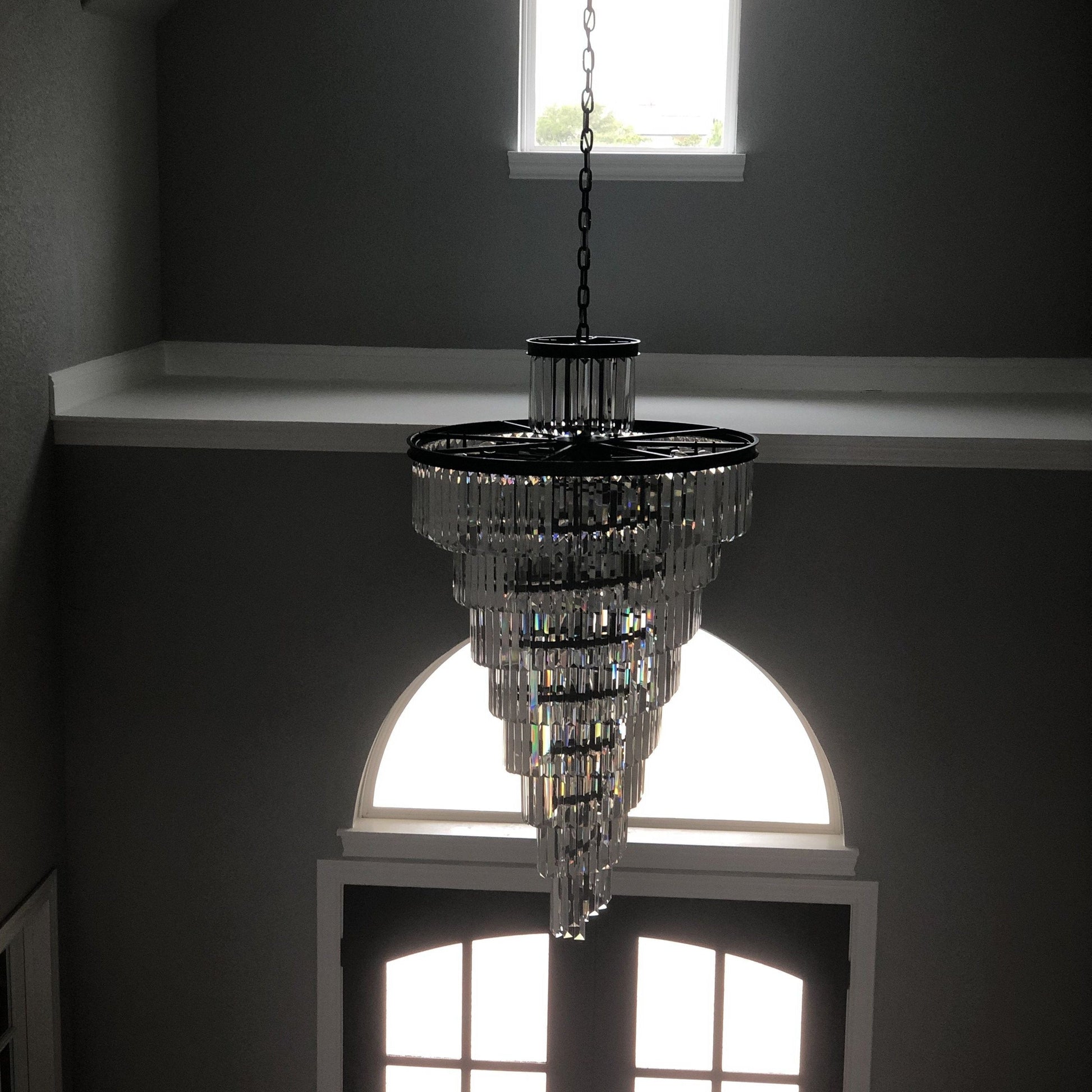 Veccini Odeon Spiral Tiered/ Layered Crystal Fringe Chandelier - Italian Concept