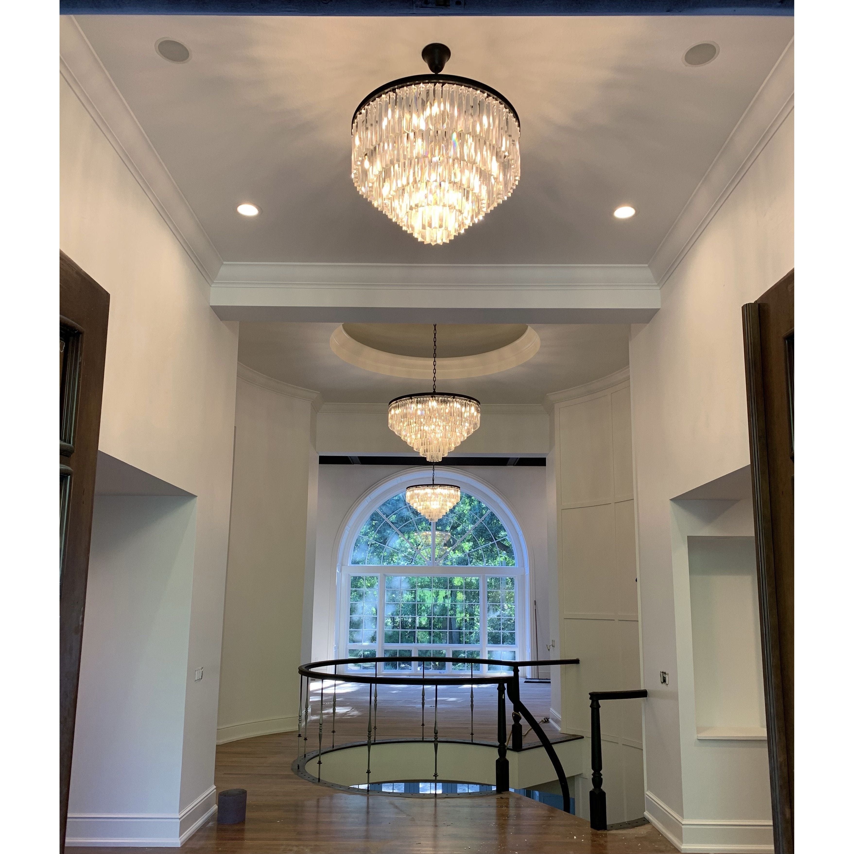 Apex Odeon Round Crystal Fringe Chandelier Collection - Italian Concept - 