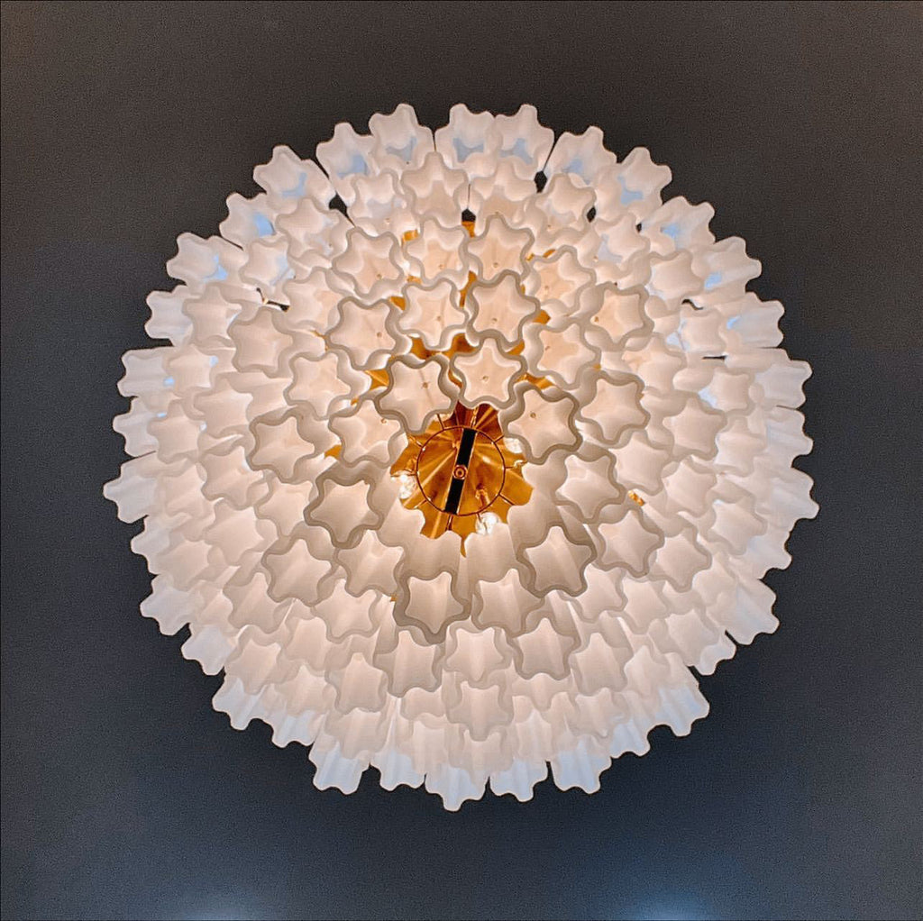 Flushmount Caprice Semi-Transparent Tubular Glass Chandelier - Italian Concept