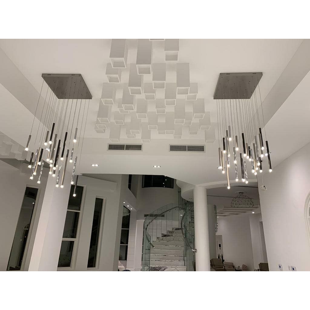 Bellini Round Two-Tone Tubular Pendant Light Chandelier - Italian Concept - 