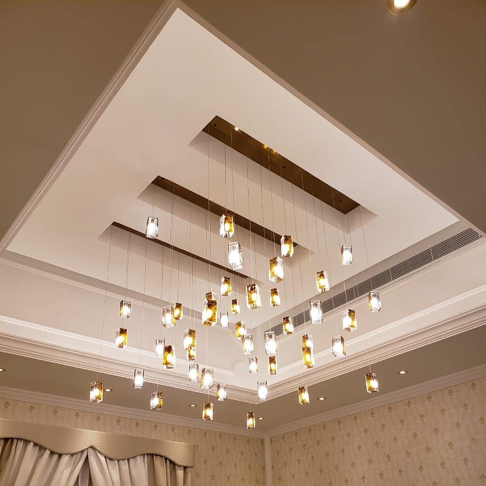 Rain Glass Tile Single Pendant Light - Italian Concept