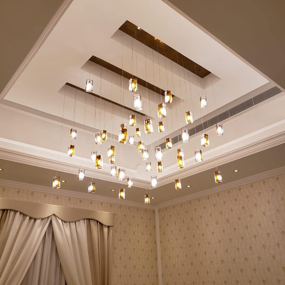 Rain Glass Tile Single Pendant Light - Italian Concept