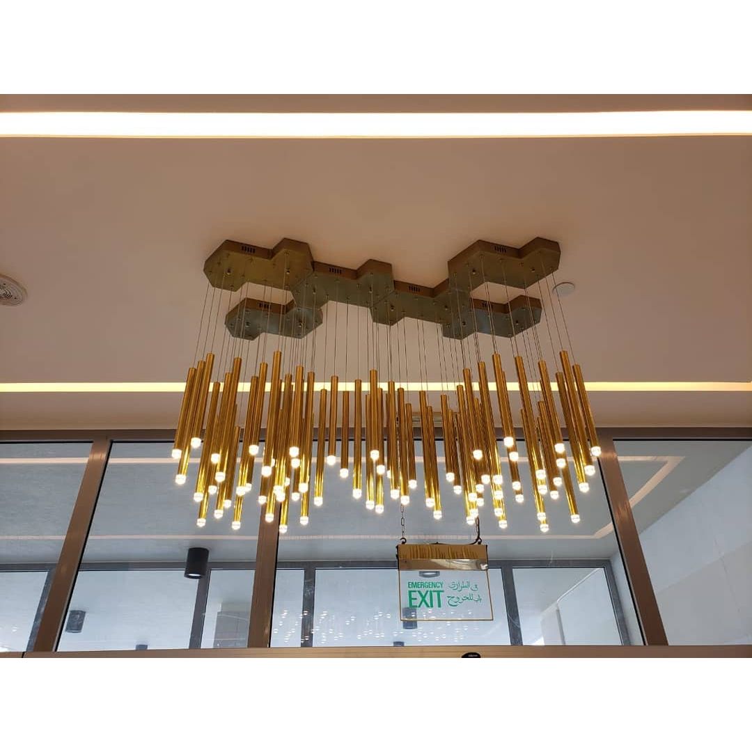 Bellini Round Metal Tubular Pendant Light Chandelier - Italian Concept - 