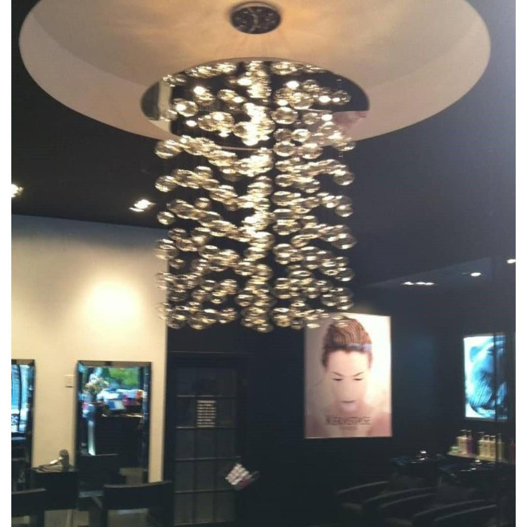 Fountaine Round Waterfall Glass Globe / Bubble Chandelier - Italian Concept