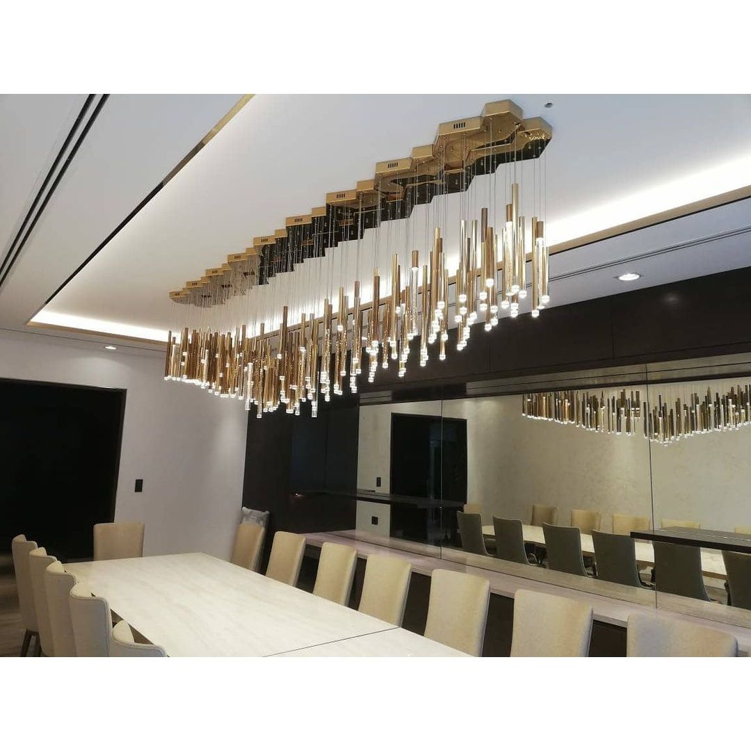 Bellini Round Two-Tone Tubular Pendant Light Chandelier - Italian Concept - 