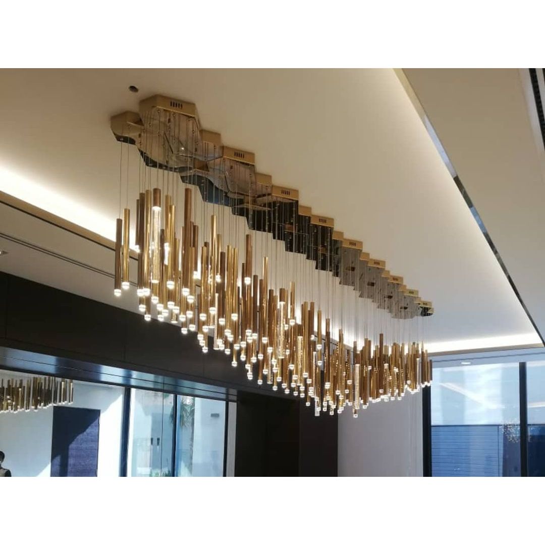 Bellini Round Metal Tubular Pendant Light Chandelier - Italian Concept - 