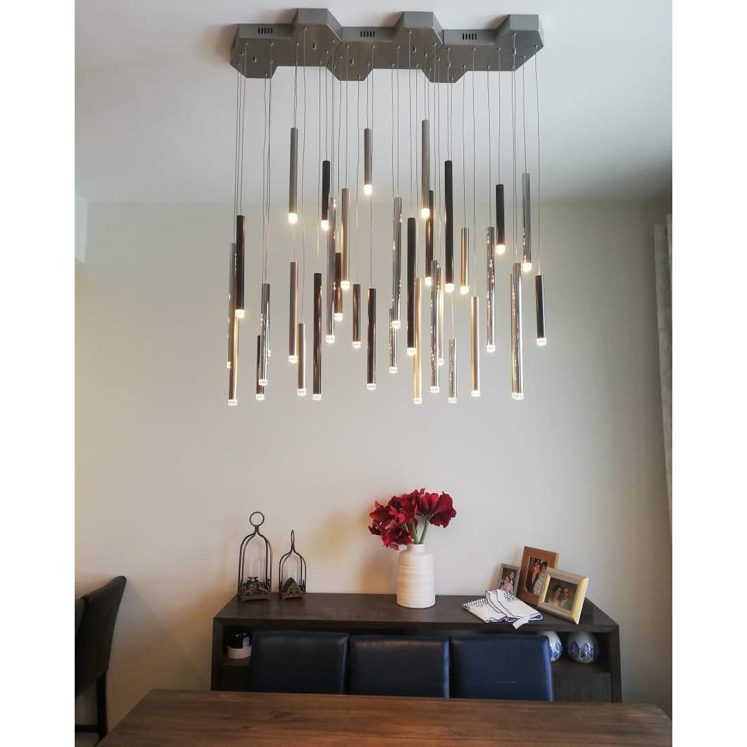 Bellini Round Two-Tone Tubular Pendant Light Chandelier - Italian Concept - 