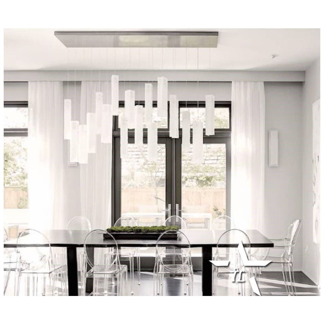 Rain Round Cluster Glass tile Pendant Chandelier - Italian Concept - 