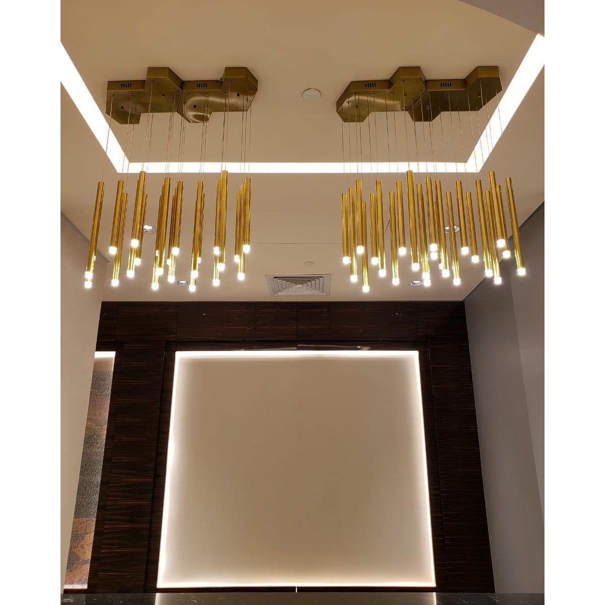 Bellini Square Tri-Tone Tubular Pendant Light Chandelier - Italian Concept - 