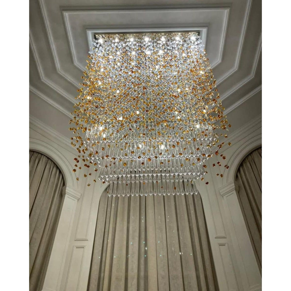 Rainfall Glass Gem Stone Chandelier - Italian Concept - Size