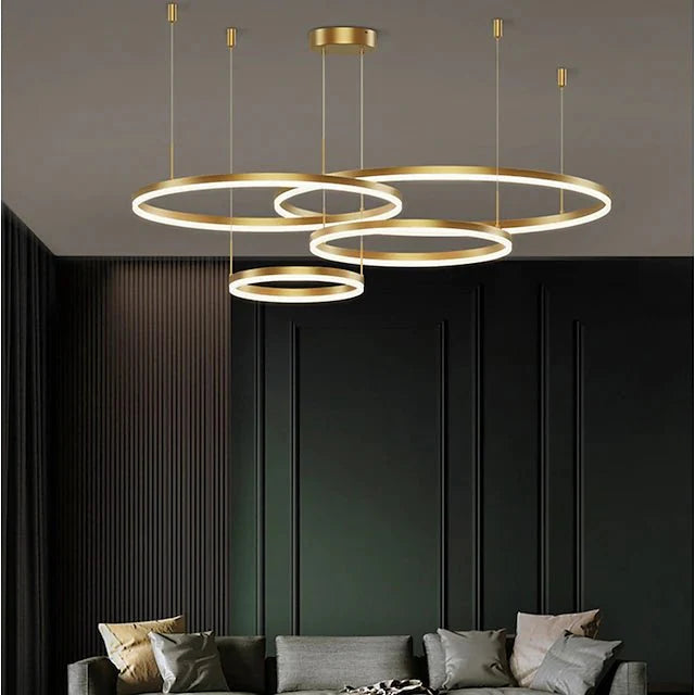 Liana Round 4-Ring Cascade LED Chandelier - Italian Concept