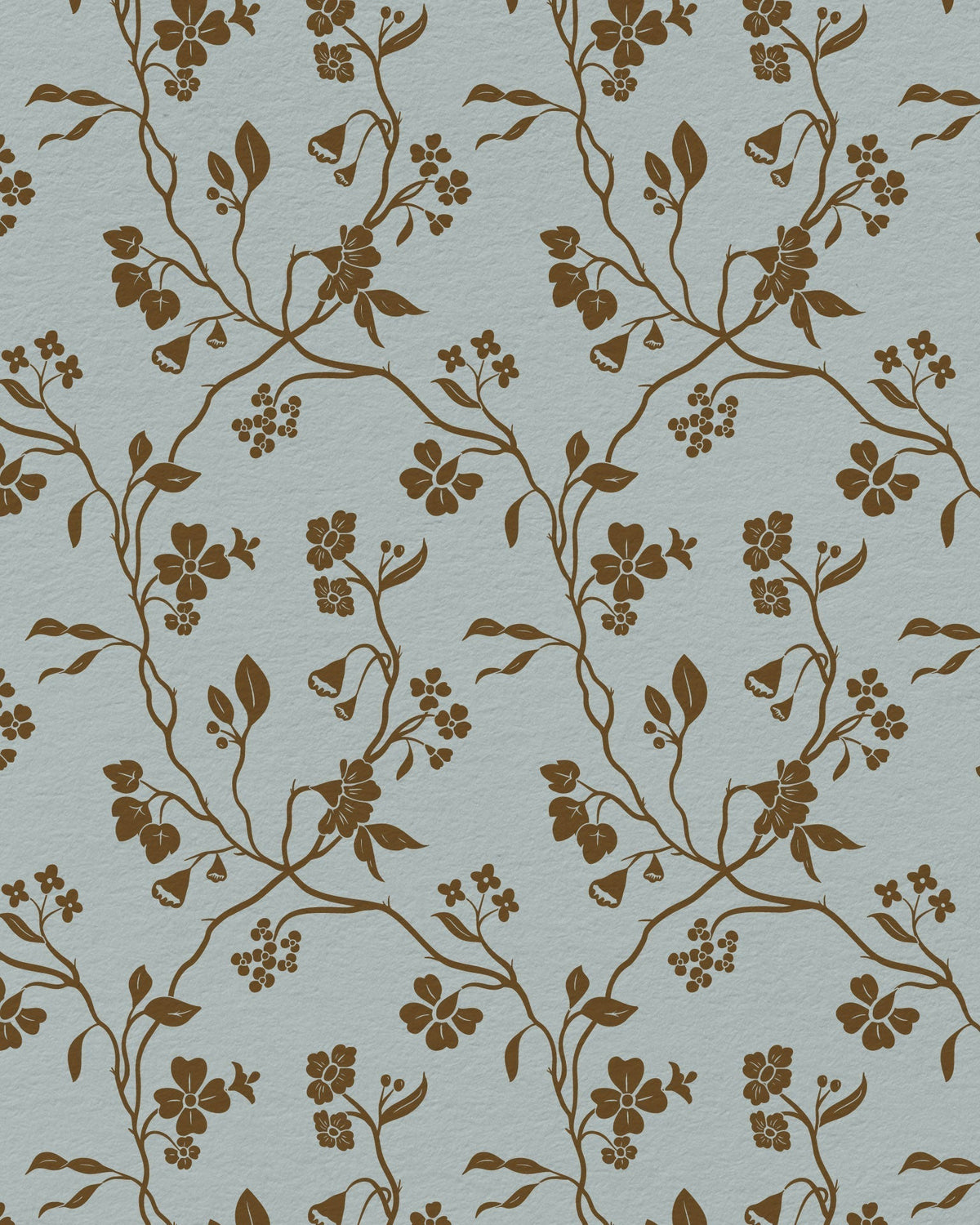 Lunaria Vine Wallpaper in Blue Thistle