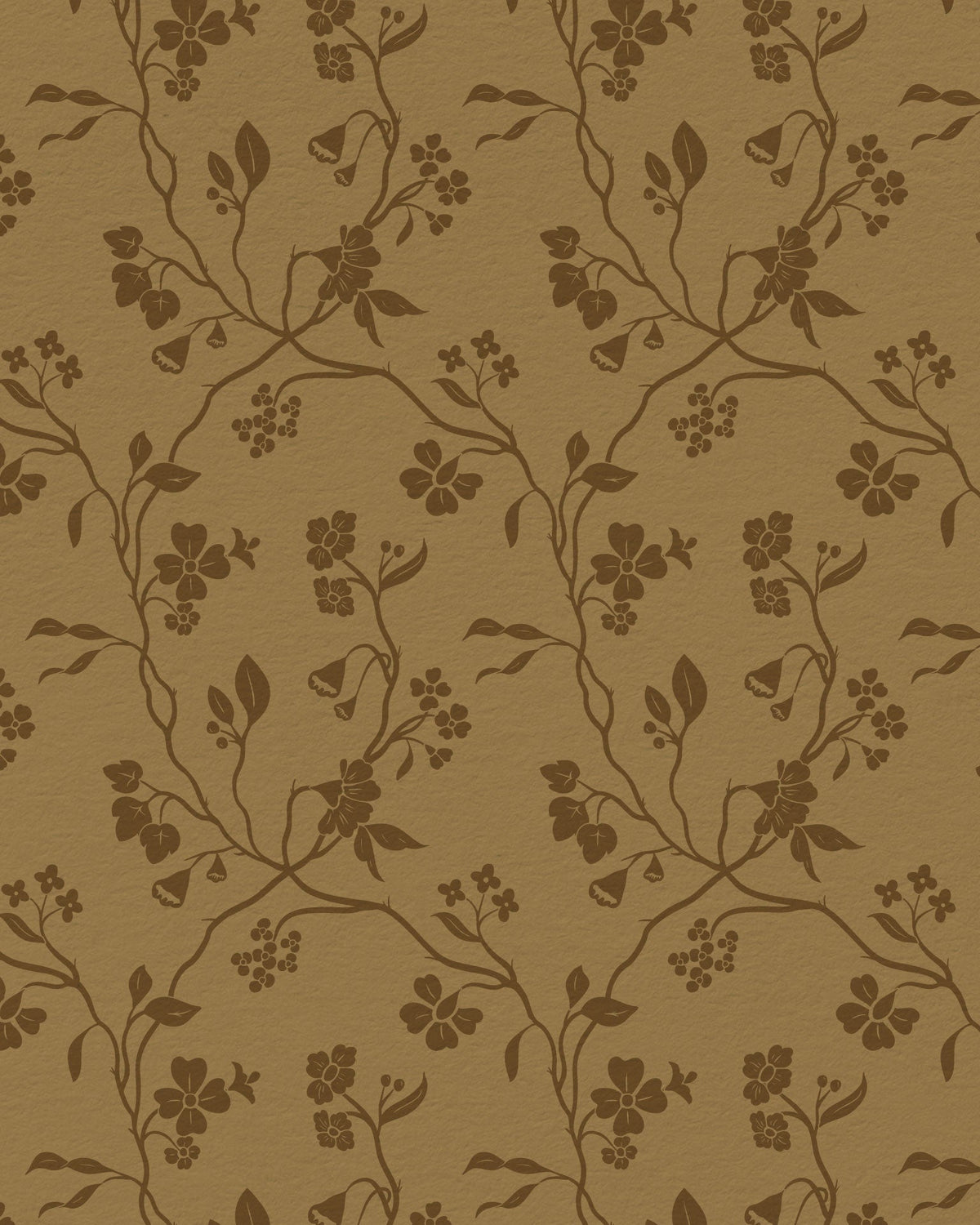 Lunaria Vine Wallpaper in Ochre Bloom