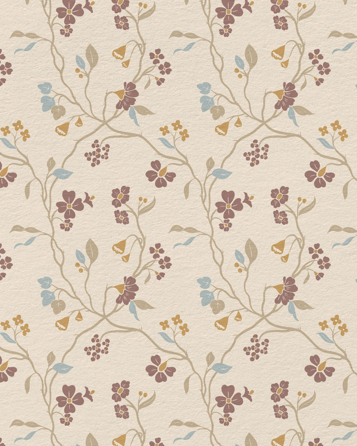 Lunaria Vine Wallpaper in Wildflower Cream