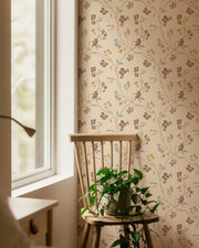 Lunaria Vine Wallpaper in Wildflower Cream