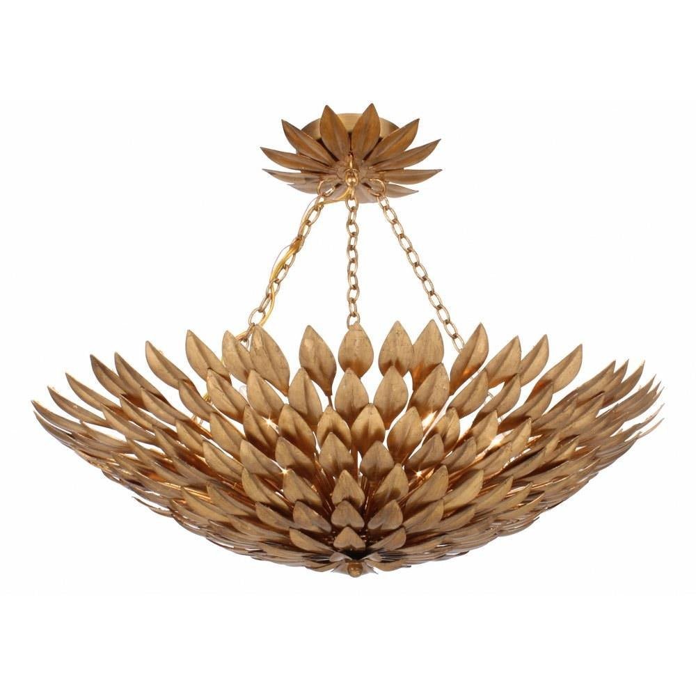 Maison Bouton Semi-Flushmount Metal Leaf Pendant Light - Italian Concept